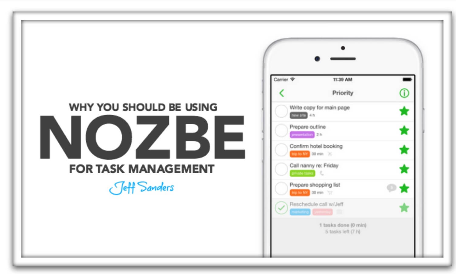 Why You Should Be Using Nozbe for Task Management [on: Jeff Sanders 5am Podcast]