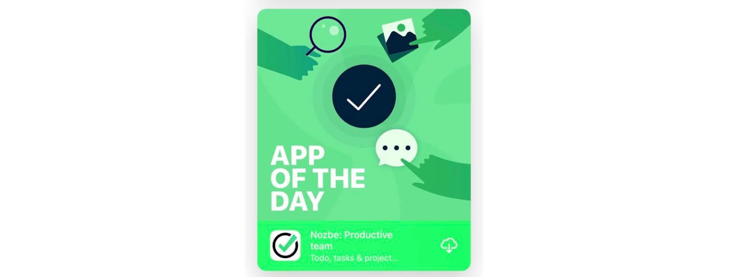 Having Nozbe featured as “App of the day” on the Apple App Store is great!