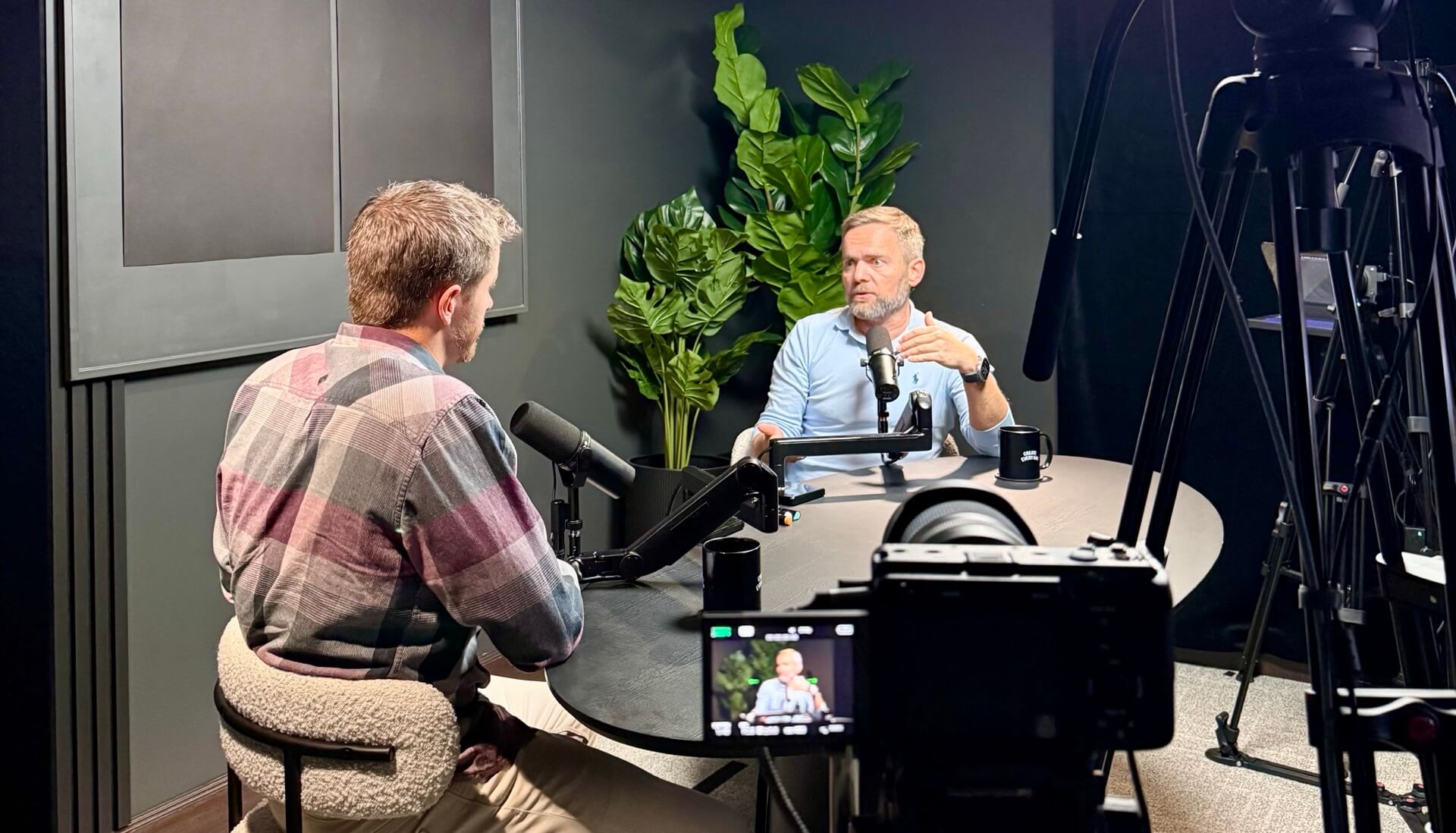 How I met Nathan Barry and recorded a podcast with him… studio