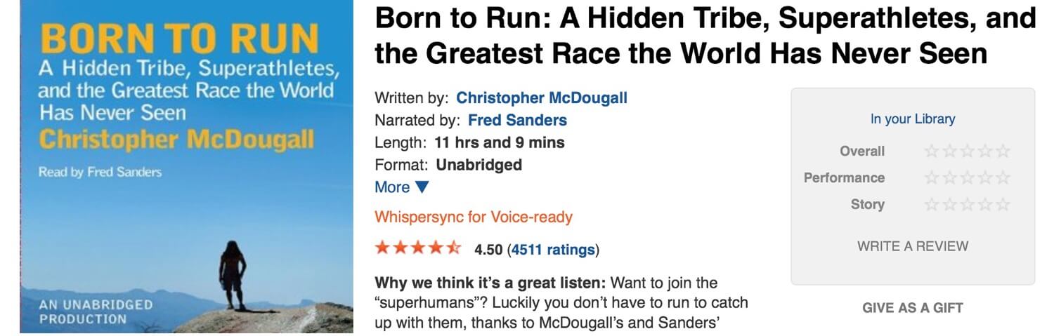 Born To Run by Christopher McDougall - (audio) book of the week