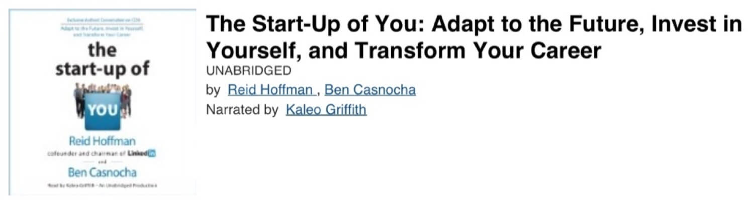 The Start-Up of You by Reid Hoffmann - (audio)book of the week