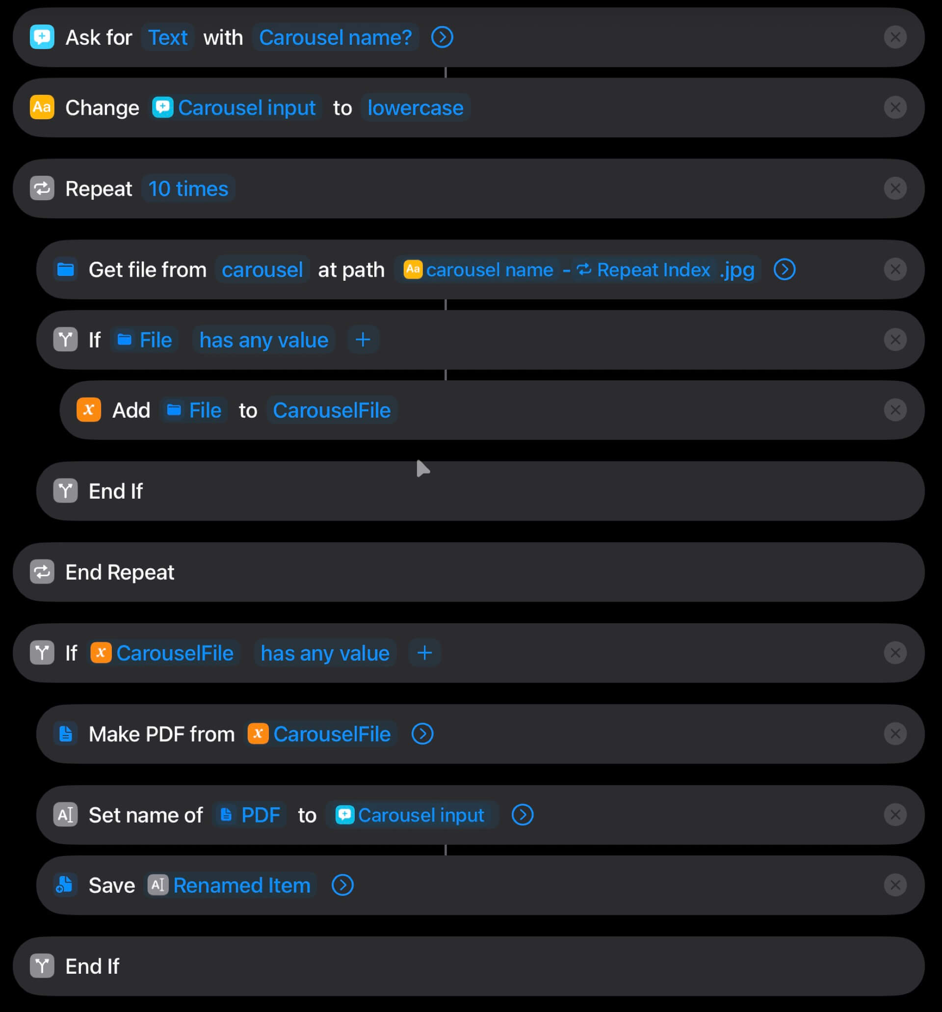 Simple Shortcut to post Carousel images to LinkedIn