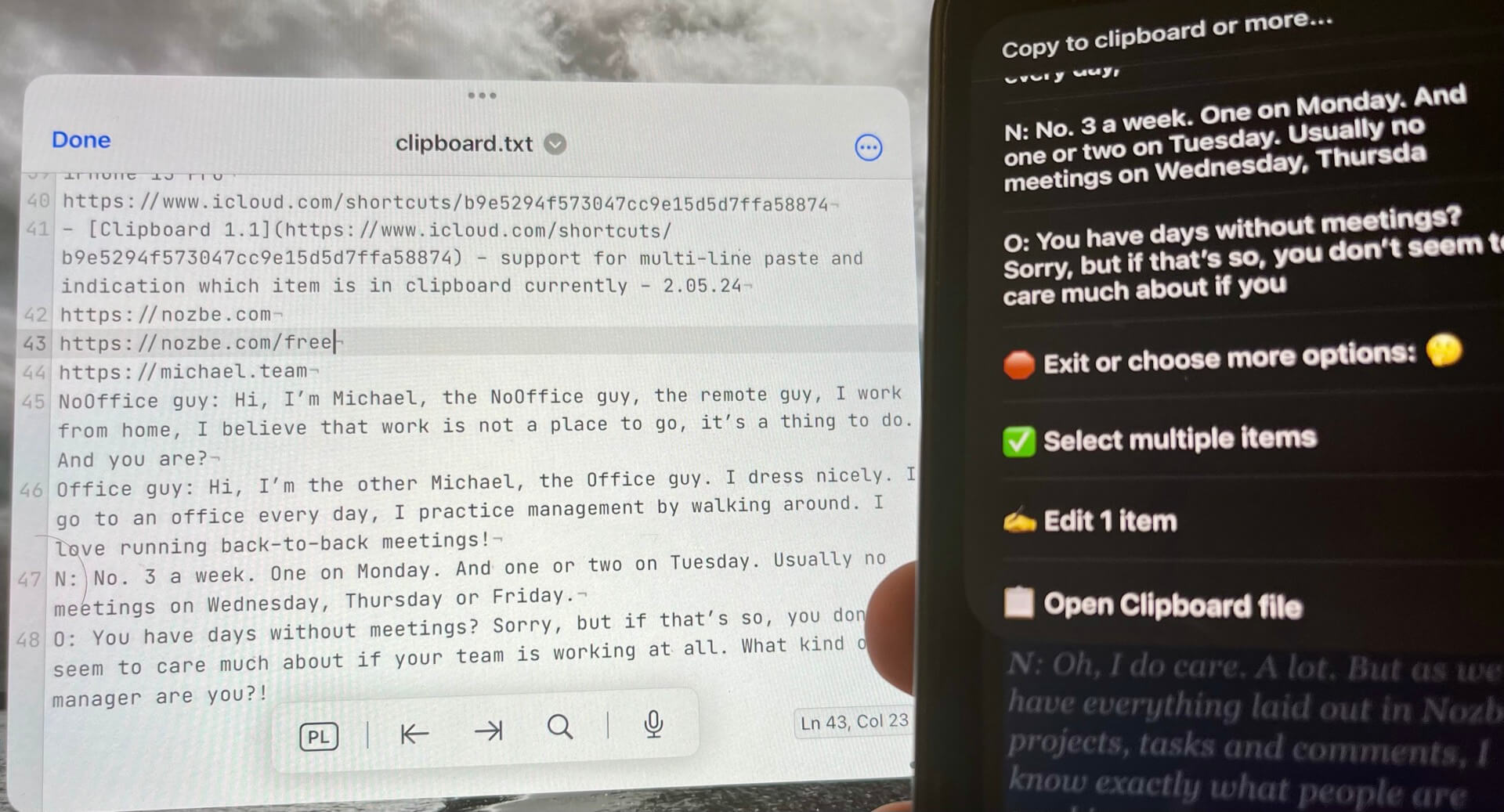 Clipboard Manager using Shortcuts for iOS - perfect for iPhone 15 Pro Action Button file