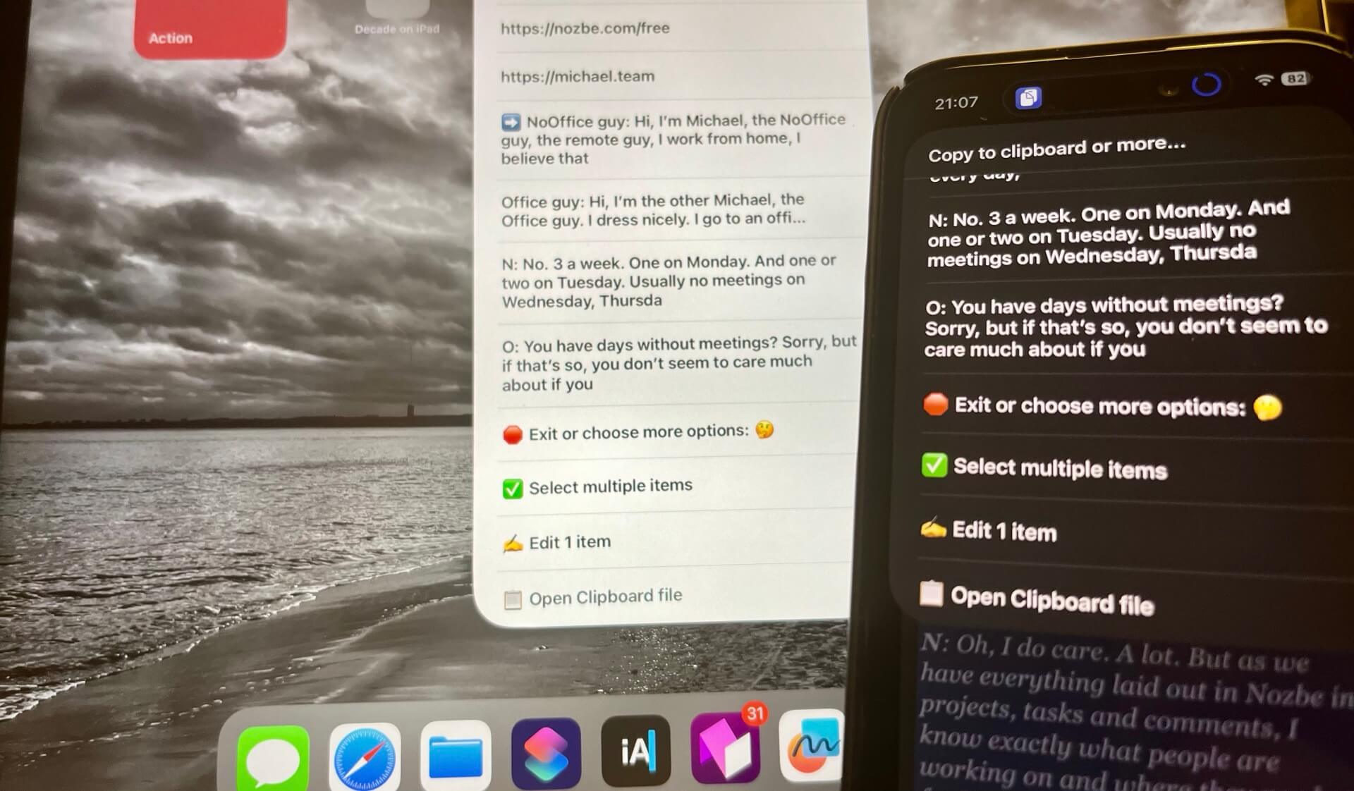 Clipboard Manager using Shortcuts for iOS - perfect for iPhone 15 Pro Action Button menu