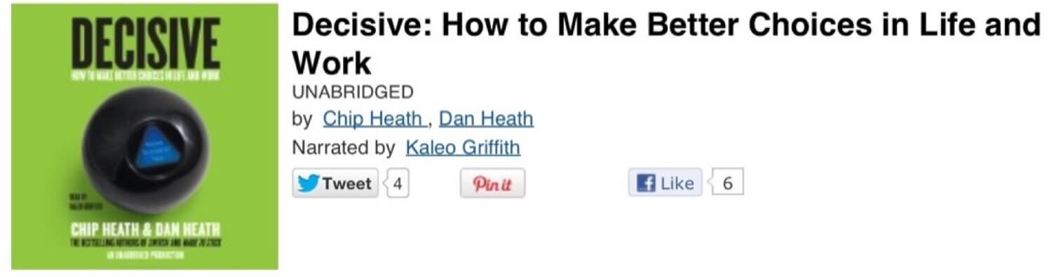 Decisive by Chip and Dan Heath - (audio)book of the week