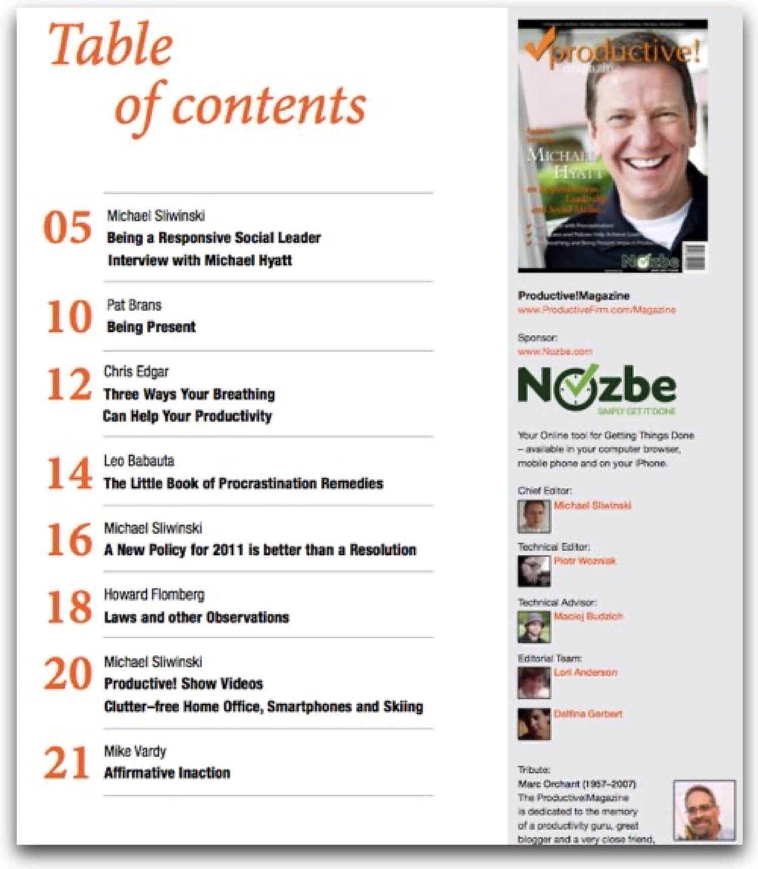 Download Productive Magazine #7 with Michael Hyatt about productivity, leadership and social media 2