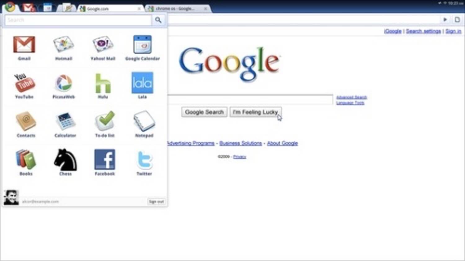Google Chrome OS - 7 seconds to internet - doesn’t look for floppy - promotes the Cloud