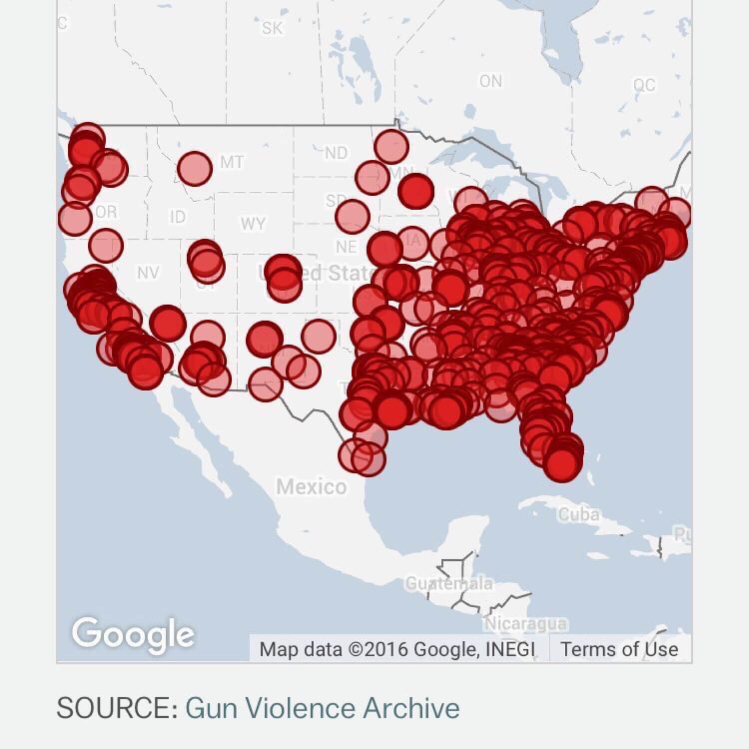 Gun Violence Archive of Mass Shootings