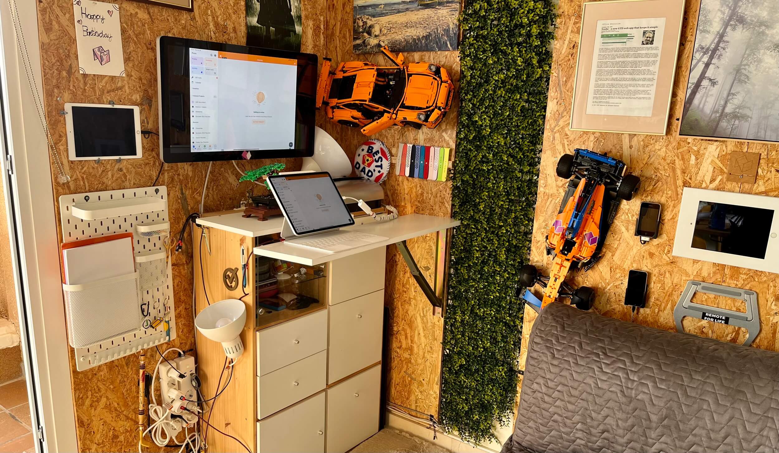 Dedicated iPad corner stand-up desk in my home office