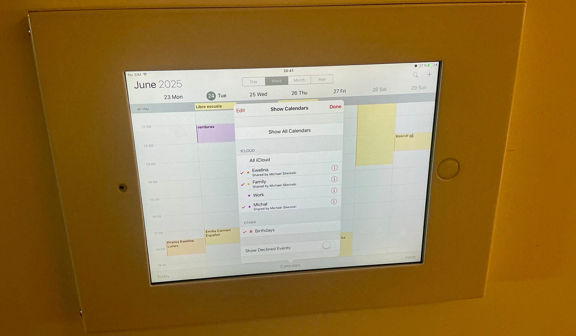 My good old iPad 3 is very useful in the kitchen for family Calendars and FaceTime!