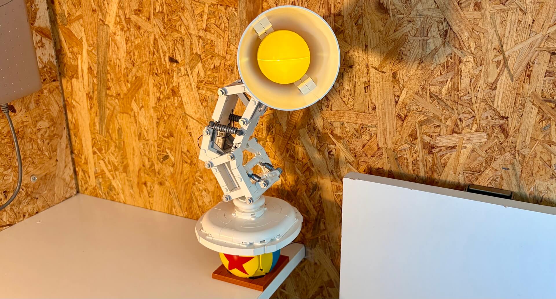 Lego Pixar Luxo Jr lamp with LED lights