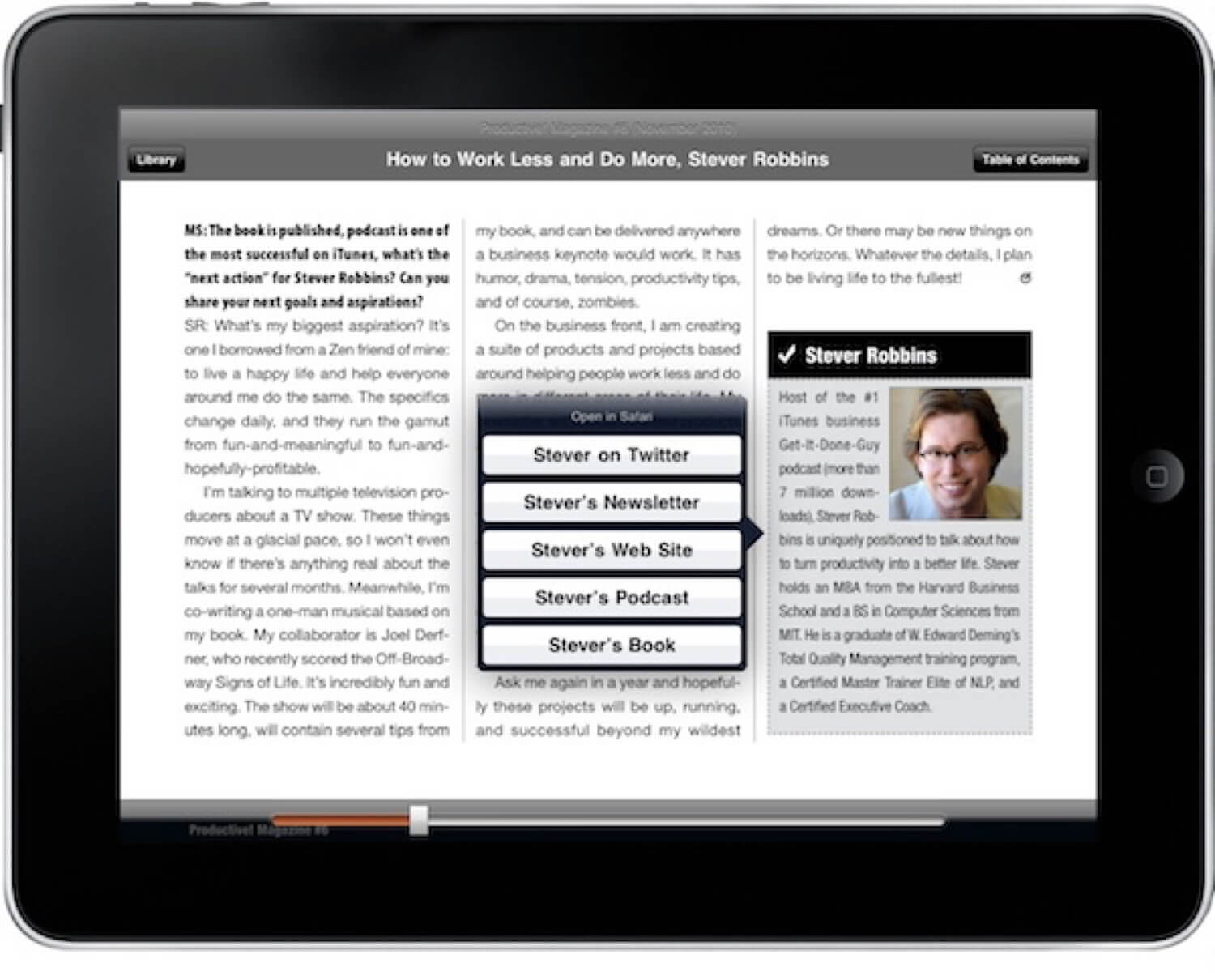 Productive Magazine #6 iPad app with #5 inside :-) 4