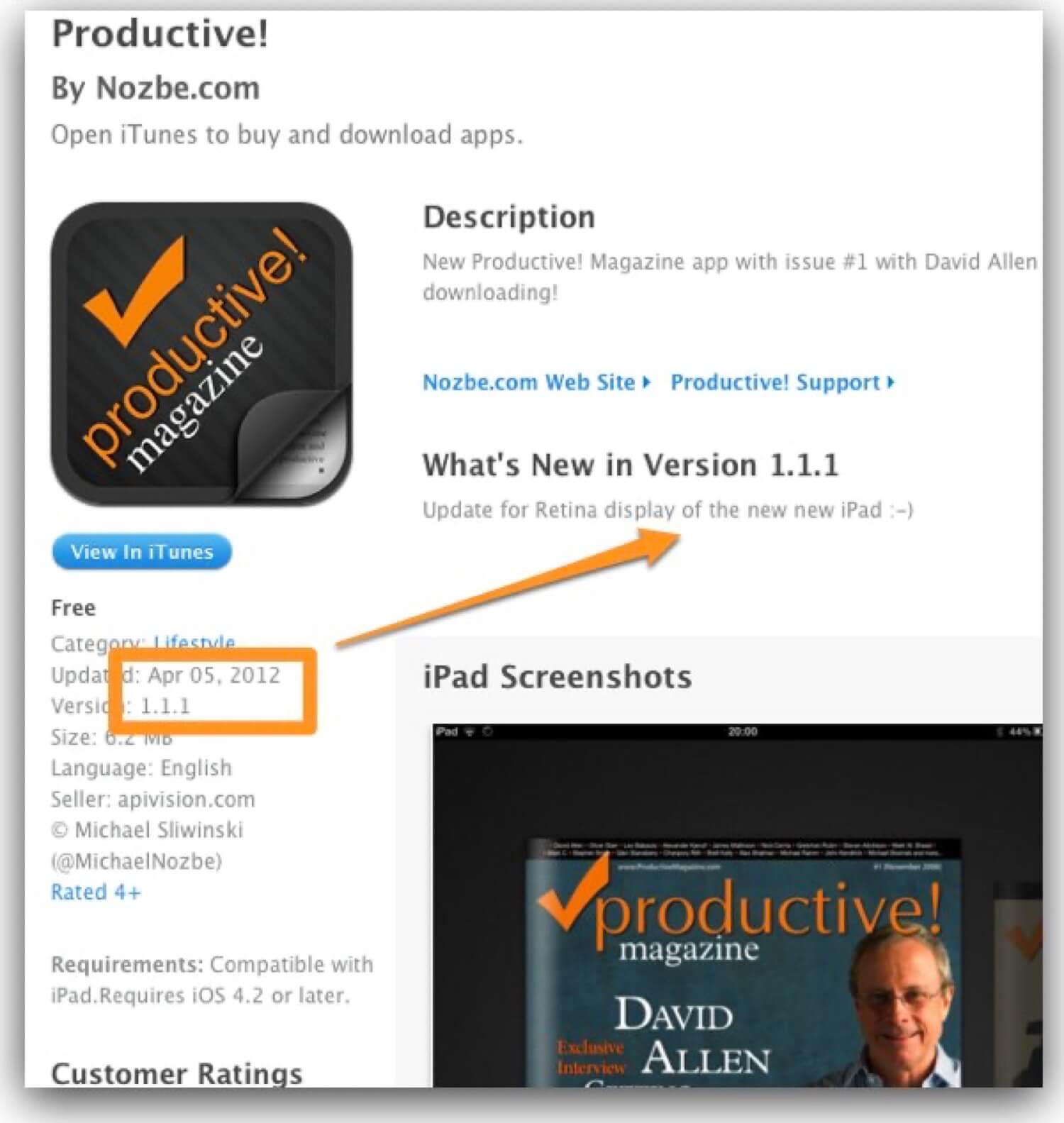 Productive! Magazine iPad app updated for the Retina Display of the iPad3