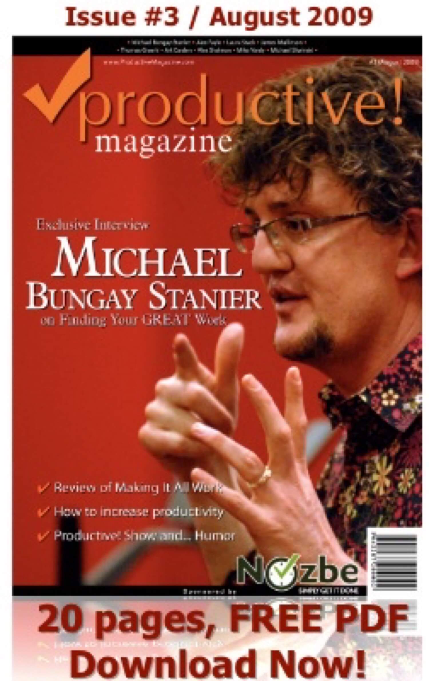 Productive Magazine issue #3 with Michael Bungay Stanier (August 2009