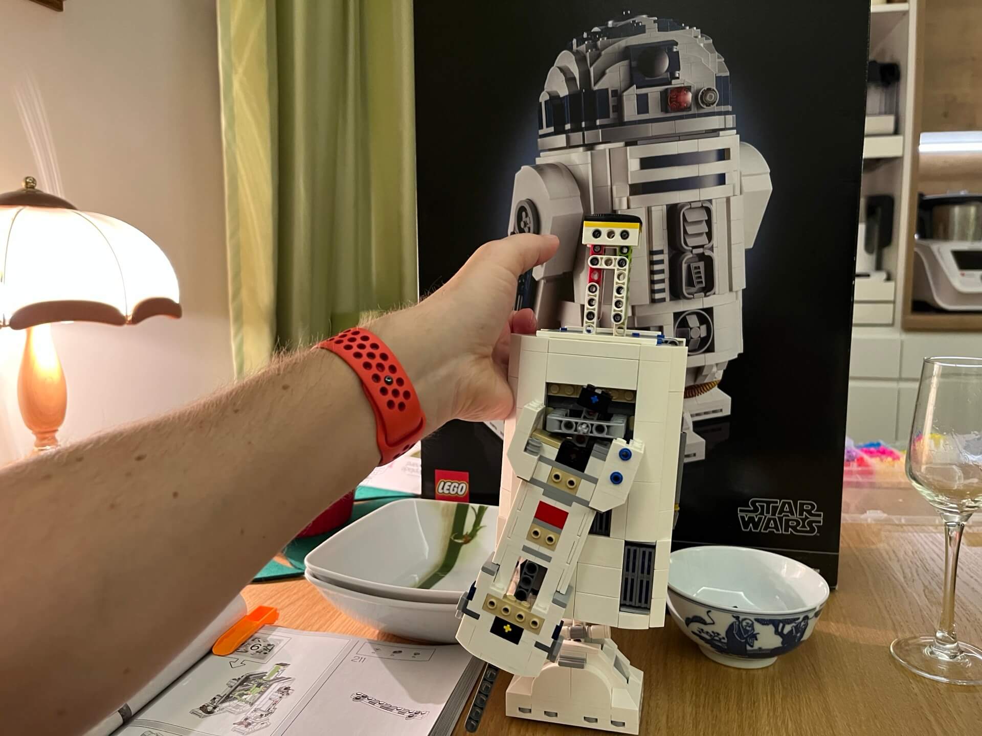 Building R2D2 Star Wars Lego robot which I got last Christmas legs