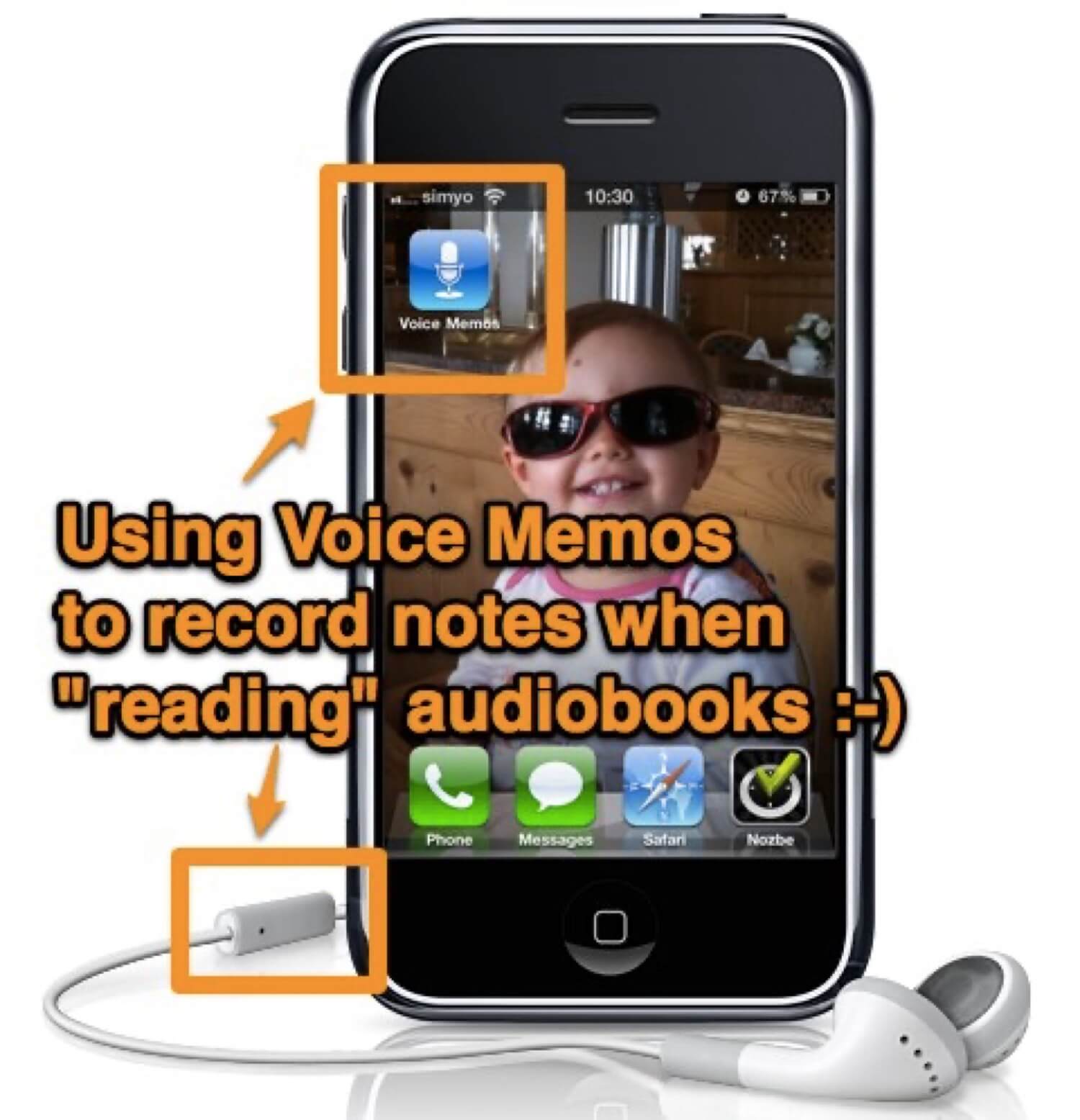 Recording Voice memos while Reading Audiobooks