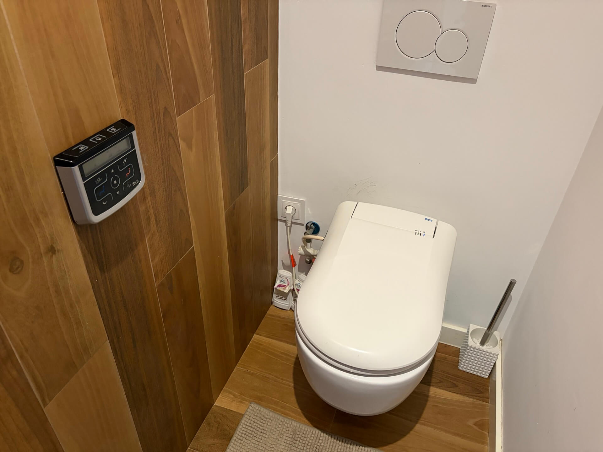 Japanese style toilet with built in bidet is glorious bedroom
