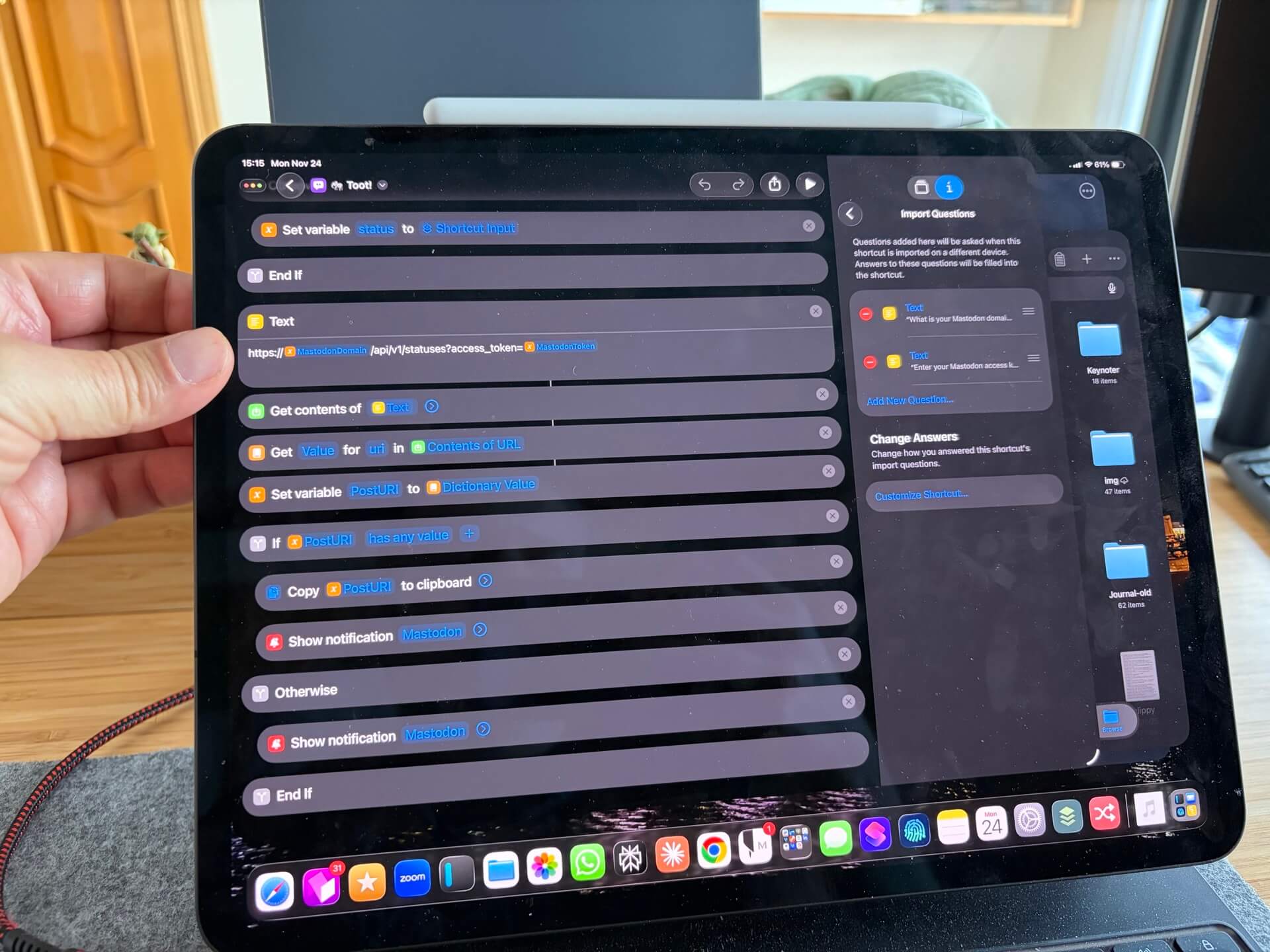 Shortcut to Post on Mastodon