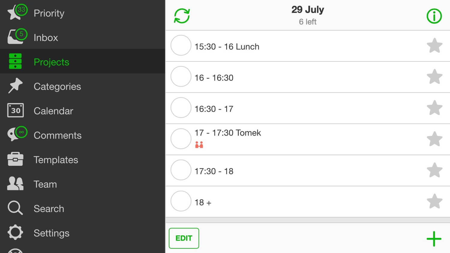 How I use a project template to implement Pomodoro Technique and Unschedule Calendar every day [on: Nozbe blog]